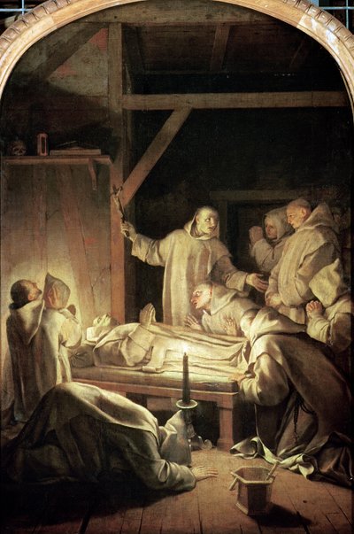 The Death of St. Bruno (1030-1101) 6th October 1101, 1645-48 by Eustache Le Sueur